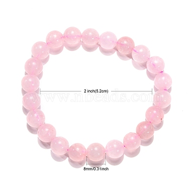 Naturelle quartz rose de perle bracelets extensibles(B072-1)-2