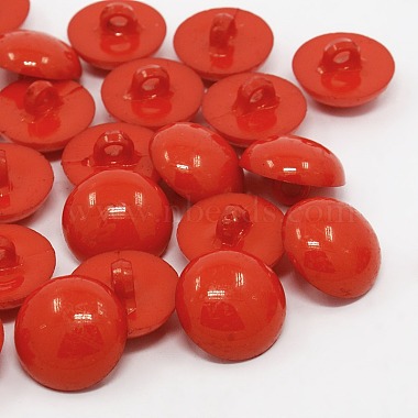 28L(18mm) Red Half Round Acrylic 1-Hole Button