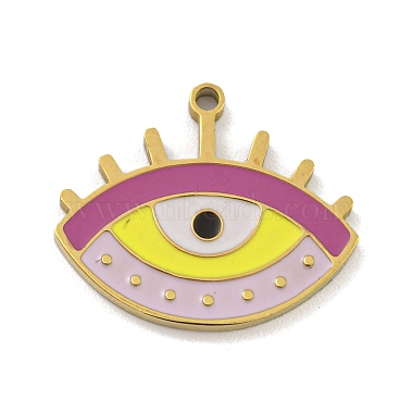 Golden Colorful Eye Stainless Steel+Enamel Pendants