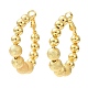 Rack Plating Brass Round Beaded Hoop Earrings(EJEW-Z019-02C-G)-1