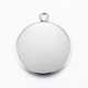 304 Stainless Steel Pendant Cabochon Settings(STAS-E146-18P-25mm)-1