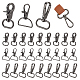 WADORN 30Pcs 3 Styles Zinc Alloy Swivel Lobster Claw Clasps(FIND-WR0009-68B)-1