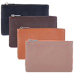 4Pcs 4 Colors PU Leather Zip Pouches, Wallets for Women, Rectangle, Mixed Color, 8.4x12.1x1.4cm, 1pc/color (ABAG-CL0001-30)