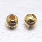 Round 925 Sterling Silver Spacer Beads, Real 18K Gold Plated, 2mm, Hole: 0.7~1mm(Y-STER-M103-04-2mm-G)