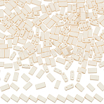 315Pcs 2-Hole Baking Paint Glass Seed Beads, Rectangle, White, 5x2.5x2mm, Hole: 0.8mm(SEED-PA0001-38)