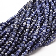Natural Sodalite Round Bead Strands, 6mm, Hole: 1mm, about 60pcs/strand, 15 inch(G-P072-27-6mm)