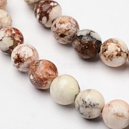 Round Natural Magnesite Beaded Strands, 8mm, Hole: 1mm, about 48pcs/strand, 15.7 inch(G-L373-02-8mm)