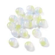 Two Tone Transparent Resin Beads, Imitation Cat Eye Beads, Rondelle, with Glitter Power, Cyan, 10x6mm, Hole: 1.5mm(RESI-S013-01D)