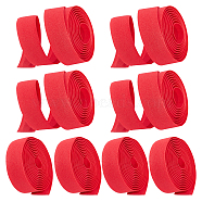 SUPERFINDING Artificial Leather Road Bike Handlebar Tapes, with Resin Plugs, Bicycle Bar Tape, Cycling Handle Wrap, Red, 25~2000x25~30x2.5~18mm, 4pcs/set(FIND-FH0002-18)