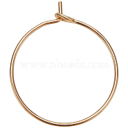 Beebeecraft 20Pcs Brass Hoop Earrings Findings, Wine Glass Charms Findings, Nickel Free, Golden, 23x20x0.7mm, 21 Gauge(KK-BBC0001-89B)