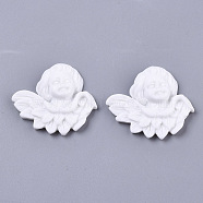 Opaque Resin Cabochons, Angel, White, 30x32.5x8mm(CRES-N022-81)