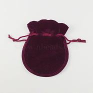 Velvet Jewelry Bag, Medium Violet Red, 90x70mm(X-TP-S003-1)