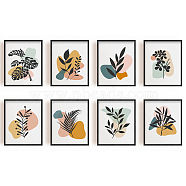 Rectangle Chemical Fiber Oil Canvas Hanging Painting, for Home Wall Decoration Accessories, Colorful, Plants Pattern, 20x25cm, 8pcs/set(AJEW-WH0173-033)
