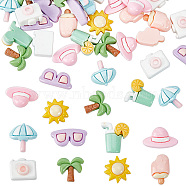 80Pcs 8 Styles Summer Theme Opaque Resin Decoden Cabochons, for Decoration, Mixed Shapes, 7~13.5x8.5~13x4.5~13mm, 10pcs/style(CRES-OC0001-13)