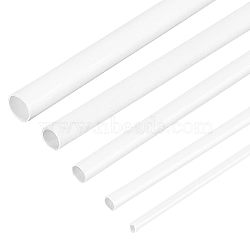 5Set ABS Plastic Round Tube, for DIY Sand Table Architectural Model Making, White, 250x2~6mm, Hole: 1~4mm(KY-OC0001-08)