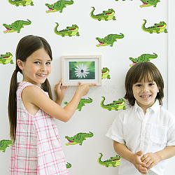 PVC Wall Stickers, Wall Decoration, Crocodile, 980x390mm, 2 sheets/set(DIY-WH0228-986)
