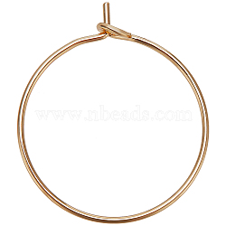 Beebeecraft 20Pcs Brass Hoop Earrings Findings, Wine Glass Charms Findings, Nickel Free, Real 18K Gold Plated, 23x20x0.7mm, 21 Gauge(KK-BBC0001-89B)