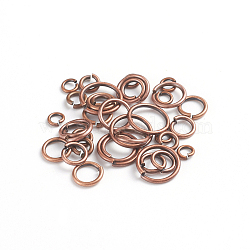 Brass Jump Rings, Open Jump Rings, Red Copper, 4~10x0.8~1mm, Inner Diameter: 2.4~8mm(KK-JQ0001-01R)