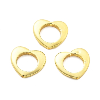 Brass Bead Frame, Lead Free & Cadmium Free, Long-Lasting Plated, Heart, Golden, 12x14x2mm, Hole: 0.8mm