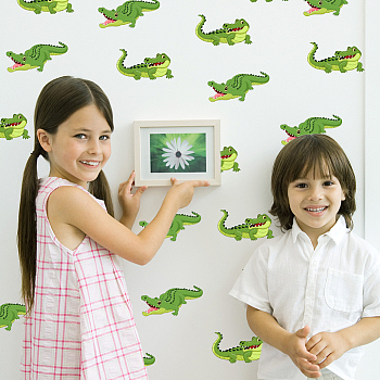 PVC Wall Stickers, Wall Decoration, Crocodile, 980x390mm, 2 sheets/set