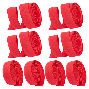 SUPERFINDING Artificial Leather Road Bike Handlebar Tapes, with Resin Plugs, Bicycle Bar Tape, Cycling Handle Wrap, Red, 25~2000x25~30x2.5~18mm, 4pcs/set