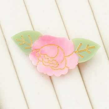 Cute Cellulose Acetate(Resin) Alligator Hair Clips, Hair Accessories for Girls, Flower, 60x28x15mm