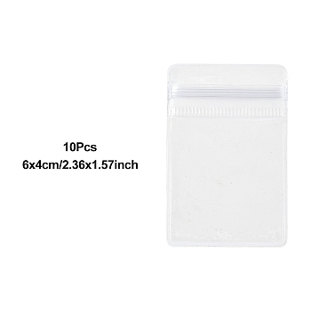 PVC Resealable Bags, Zip Top Bags, Self Seal Bag, Rectangle, Clear, 6x4cm, Unilateral Thickness: 4.5 Mil(0.115mm), 10pcs