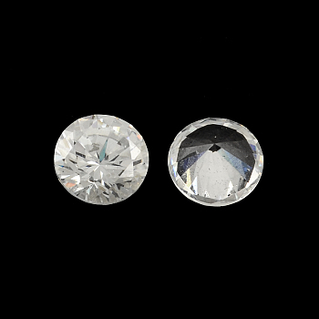 Diamond Shaped Cubic Zirconia Pointed Back Cabochons, Faceted, Clear, 8x4.6mm