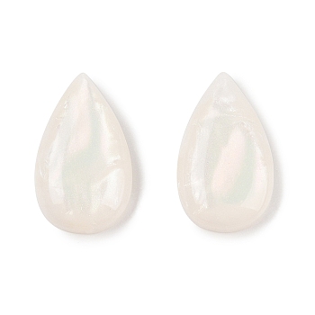 Opaque Resin Decoden Cabochons, Teardrop, White, 16.5x10x4mm