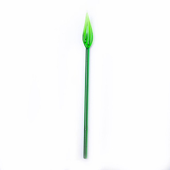 Glass Flower Display Decorations, for Home Desktop Decoration, Green, 190x17mm