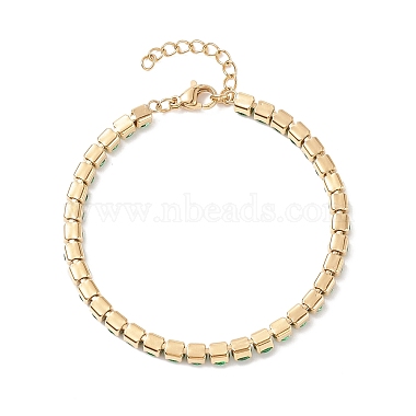 Vacuum Plating 304 Stainless Steel  Rhinestones Link Chain Bracelets(STAS-A052-15G-A)-4