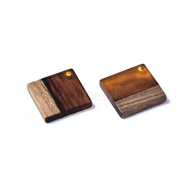 Transparent Resin & Walnut Wood Pendants(RESI-T035-31C)-3