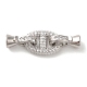 Brass Micro Pave Clear Cubic Zirconia Fold Over Clasps(KK-M243-12P)-1