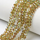 Chapelets de perles en verre galvanoplastique(EGLA-A034-T6mm-J02)-1