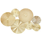 Iron Wall Decoration, Flat Round, Golden, 150~246x1~3.5mm(AJEW-WH0596-990)