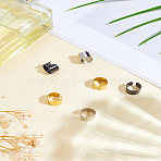 6Pcs 3 Colors Stailess Steel Cuff Earrings, C-Shaped, Mixed Color, 9.5x9x6mm, 2pcs/color(EJEW-LP0007-051)