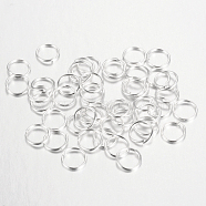 Iron Open Jump Rings, Silver, 5x0.7mm, Inner Diameter: 3.6mm, about 20000pcs/1000g(IFIN-A018-5mm-S)