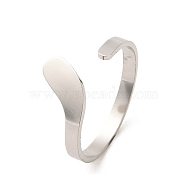 304 Stainless Steel Open Cuff Rings, US Size 8 1/2(18.5mm)(RJEW-Q808-02A-P)