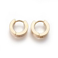 304 Stainless Steel Huggie Hoop Earrings, Hypoallergenic Earrings, Thick Hoop Earrings, Ring Shape, Golden, 13x14x3mm, Pin: 1mm(EJEW-O087-09A)