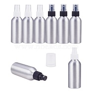 PandaHall Elite 120ml Refillable Aluminum Spray Bottles, with PP Plastic Cap, for Salon Hairdresser Sprayer, Platinum, Mixed Color, 14.4x4.5cm, Capacity: 120ml(MRMJ-PH0001-12)