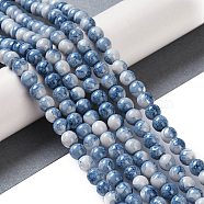 Baking Paint Glass Bead Strands, Round, Cornflower Blue, 6mm, Hole: 1mm, about 145~147pcs/strand, 32.28~32.68''(82~83cm)(GLAA-H031-01A-12)