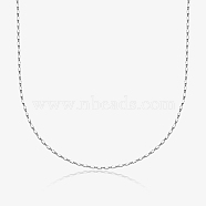 925 Sterling Silver Link Chain Necklaces, Fashionable and Simple, Silver, 15.75 inch(400mm)(EJ2248-6)