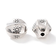 Tibetan Style Alloy Beads, Barrel with Sun, Antique Silver, 11x11x9mm, Hole: 1.6mm, about 366pcs/1000g(FIND-H038-17AS)