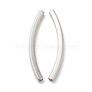 304 Stainless Steel Tube Beads, Curved Tube, Stainless Steel Color, 40x5x3mm, Hole: 2x2mm(STAS-H214-01P)