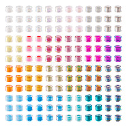 Pandahall 24G 24 Colors 11/0 Delica Japanese Seed Beads, Transparent Inside Colours Rainbow, Cylinder, Mixed Color, 1.3x1.6mm, Hole: 0.8mm, about 1g/color(SEED-TA0001-04)