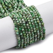 Natural Variscite Beads Strands, Faceted, Round, 2mm, Hole: 0.5mm, about 220pcs/strand, 15.31''(38.9cm)(G-G188-B05-03)