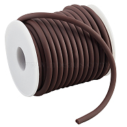 1 Roll PVC Tubular Solid Synthetic Rubber Cord, Wrapped Around White Plastic Spool, No Hole, Saddle Brown, 5mm, about 10.94 Yards(10m)/Roll(OCOR-NB0002-54A)