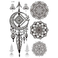 Mandala Pattern Vintage Removable Temporary Water Proof Tattoos Paper Stickers, Mixed Patterns, 21x15cm(MAND-PW0001-14I)