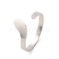 Non-Tarnish 304 Stainless Steel Open Cuff Rings, US Size 8 1/2(18.5mm)(RJEW-Q808-02A-P)