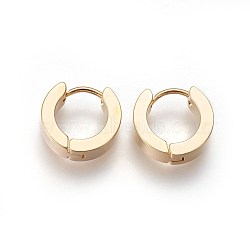 304 Stainless Steel Huggie Hoop Earrings, Hypoallergenic Earrings, Thick Hoop Earrings, Ring Shape, Golden, 13x14x3mm, Pin: 1mm(EJEW-O087-09A)